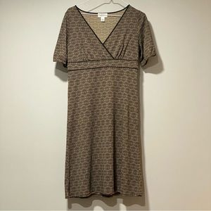 Brown wrap midi dress anne Taylor loft Vintage 90s petites grunge midi boho